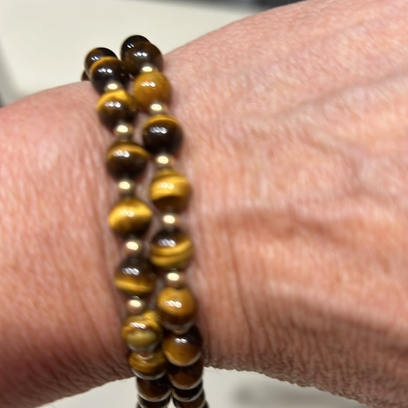 Beautiful Antique Barton and Reed Tiger’s Eye And 14 Karat Gold Filled.Necklace - Picture 5 of 6